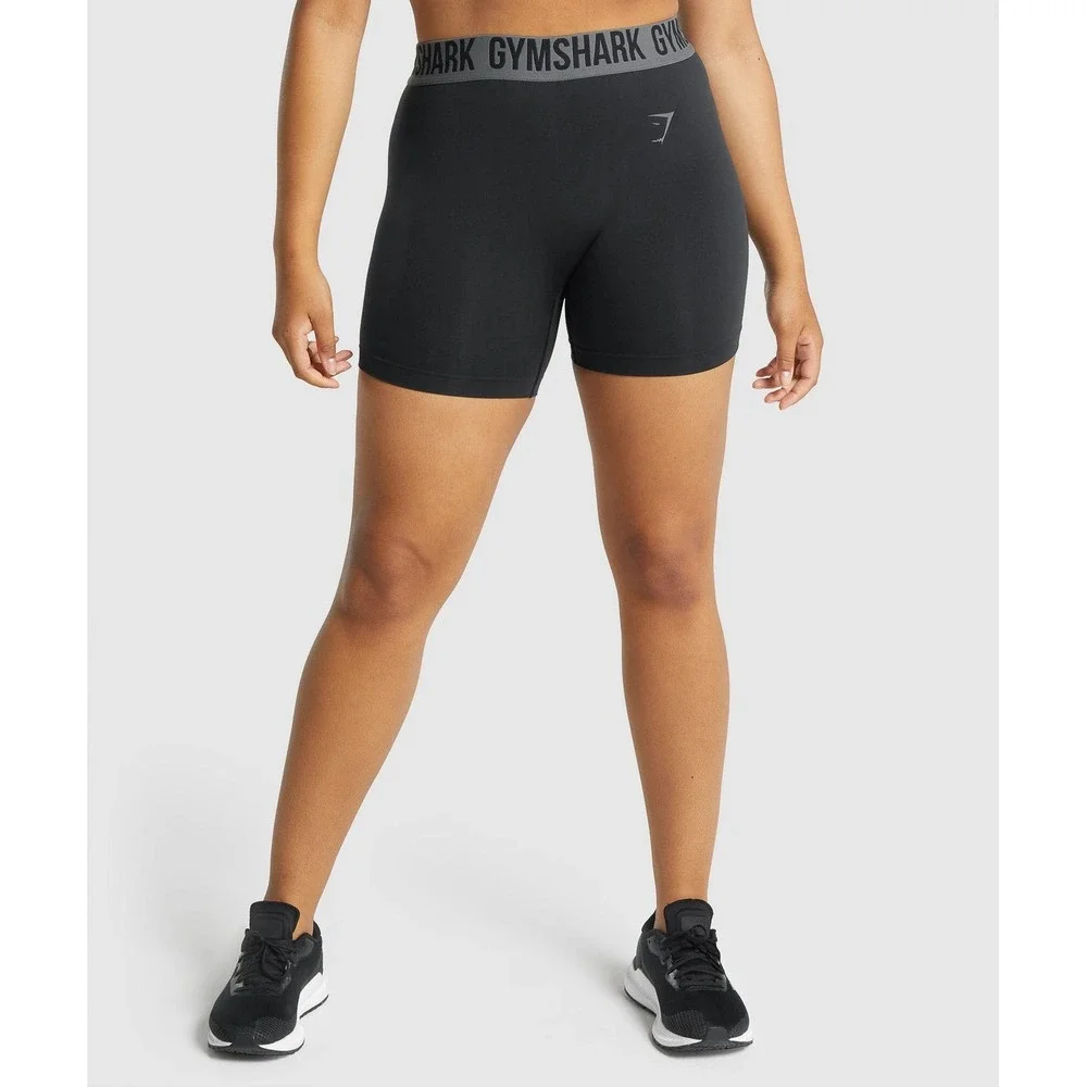 Gymshark Training Shorts Black Logo Gym Workout Fitness Activewear Womens Small